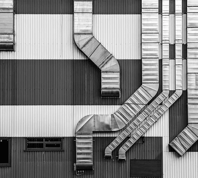 aerial photo of an industrial rooftop